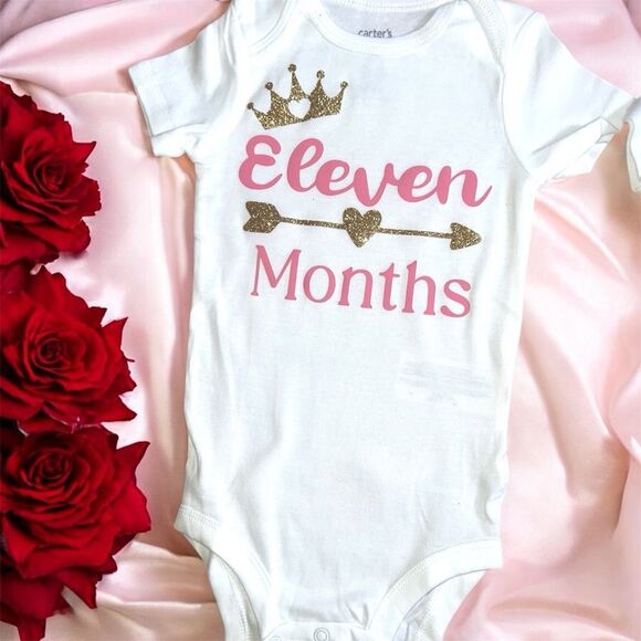 Handmade 👑 Princess Milestone Onesies – Complete 12-Month Set! 👑 - Picture 13 of 14